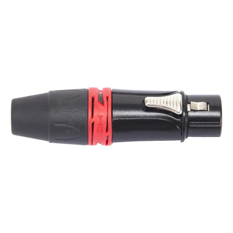 Conector Xlr Hembra Proel De 3 Polos Con Contactos Dorados Y Cuerpo De Metal Negro