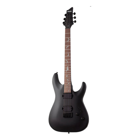 Guitarra Eléctrica Schecter Damien-6 Negro Satinado Diestro Satin Black Palo De Rosa