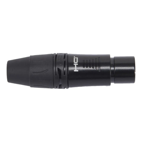 Conector Xlr Hembra Proel De 3 Polos Con Contactos Dorados Y Cuerpo De Metal Negro
