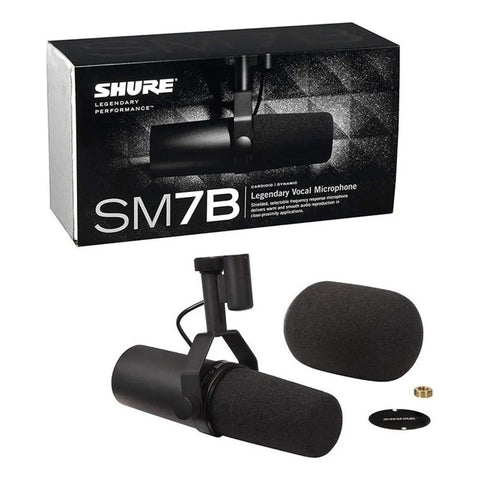 Micrófono Dinámico Shure Sm7b Estudio Podcast Color Negro Sonido Profesional Aislamiento Ruido Versátil