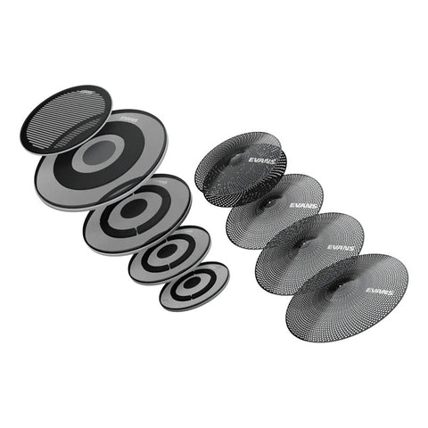 Set Parche Evans Malla Db One + Platillos Ecppb-db1-r 9 Pzs Negro
