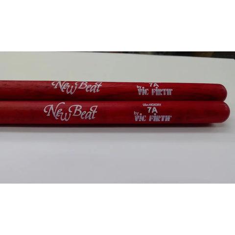 New Beat Nb-7anr By Vic Firth Baquetas Punta Nylon Rojas Color Rojo