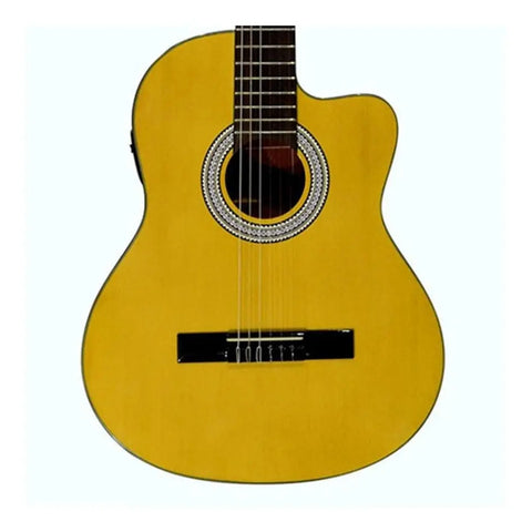 Guitarra Electro Acustica Caja Clásica La Sevillana N-3ce Amarillo