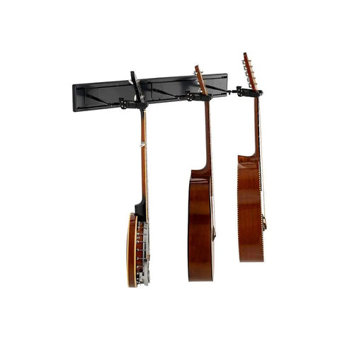 Atril Hercules Gsp403sb  Rack De Pared Para 3 Guitarras Negro