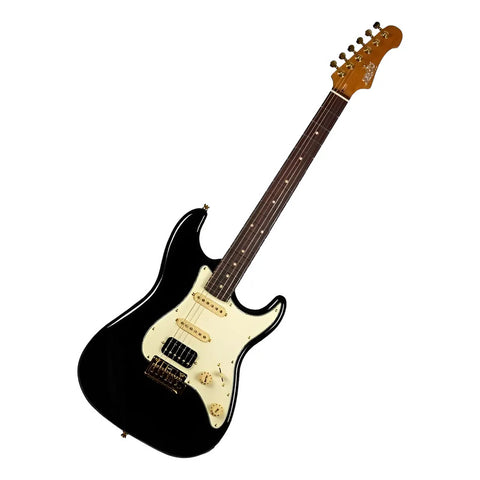 Guitarra Eléctrica Jet Guitars Js-480 Bac Black Color Negro Material Del Diapasón Palisandro Orientación De La Mano Diestro Palo De Rosa