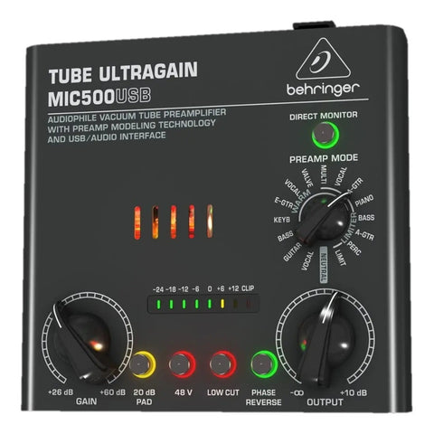 Preamplificador Audiófilo De Bulbos Behringer Mic500usb