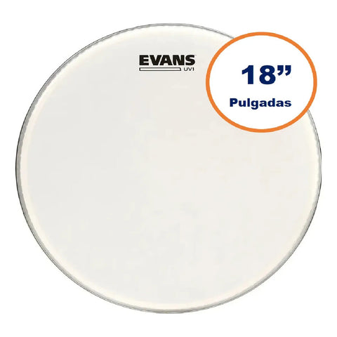 Evans Bd18uv1 Parche Bombo 18 Pulgadas Golpe Batería Color Blanco