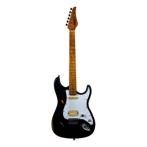 Jet Guitars Js-800 Relic Guitarra Eléctrica 6 Cuerdas Black Color Negro Material Del Diapasón Maple Tostado Orientación De La Mano Diestro
