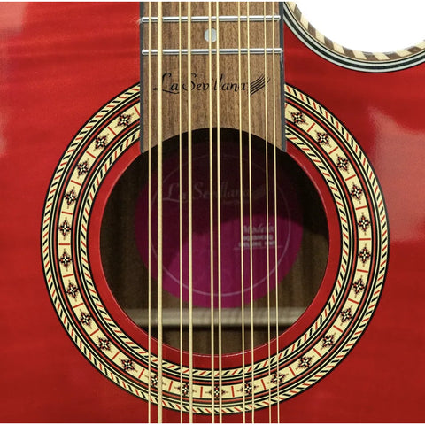 Bajo Quinto La Sevillana Electroacústico Rojo Bq338ce Rojo Diestro Rojo
