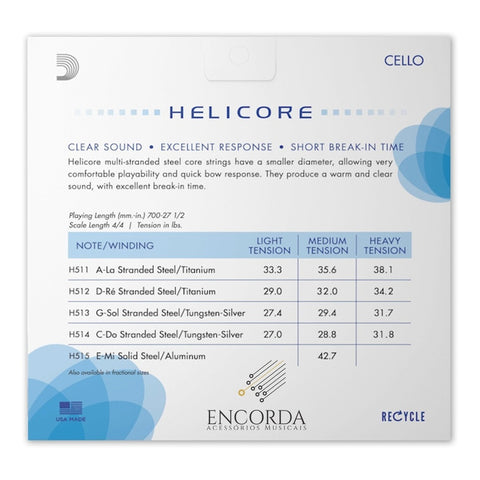 Juego Cuerdas Para Violonchelo Escala 4/4 Daddario H510 4/4m