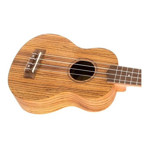 Ukelele Soprano Flight De Zebrawood Con Funda Y 12 Trastes Marrón