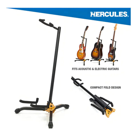Hercules Gs-405b Soporte Stand Para Guitarra O Bajo Color Negro