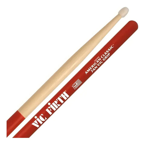 Baquetas Vic Firth Punta Nylon 7a Con Antiderrapante 7anvg Color Natural/rojo