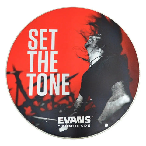Evans Evdh-ink22 Parche 22 Pulgadas Frontal Bombo Batería Rojo/negro