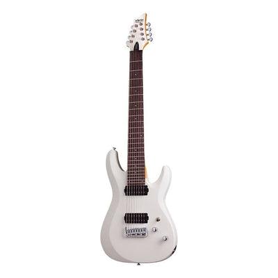 Guitarra Eléctrica Schecter Deluxe C-8 De Tilo Satin White Satin Con Diapasón De Palo De Rosa