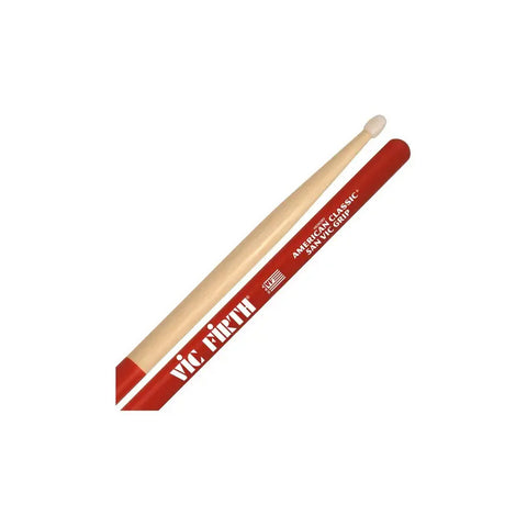 Baquetas Vic Firth Punta Nylon 5a Con Antiderrapante 5anvg Color Natural/rojo