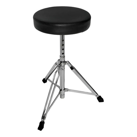Banco De Batería Redondo New Beat Dt-04n Cuero Sintético 3 Patas