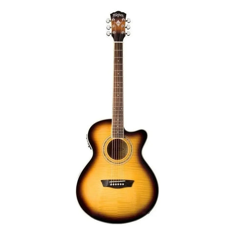 Guitarra Acústica Washburn Festival Ea15 6 Cuerdas Jumbo Diestro Tobacco Burst Palo De Rosa
