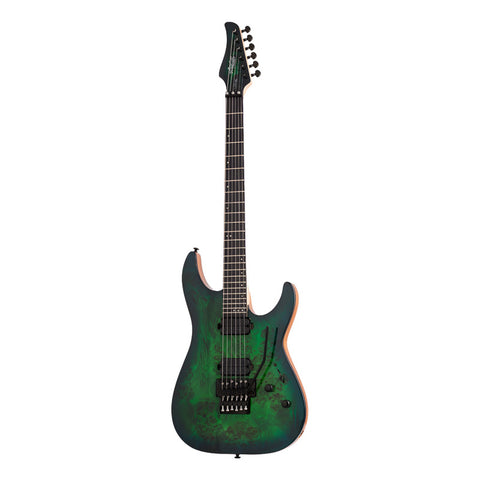 Guitarra Eléctrica Aqua Burst 6 Cuerdas Schecter C-6 Fr Pro Diestro Wengué