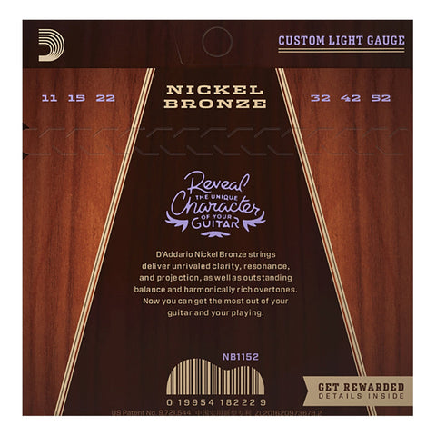 Encordadura Para Guitarra Acústica 11-52 Daddario Nb1152