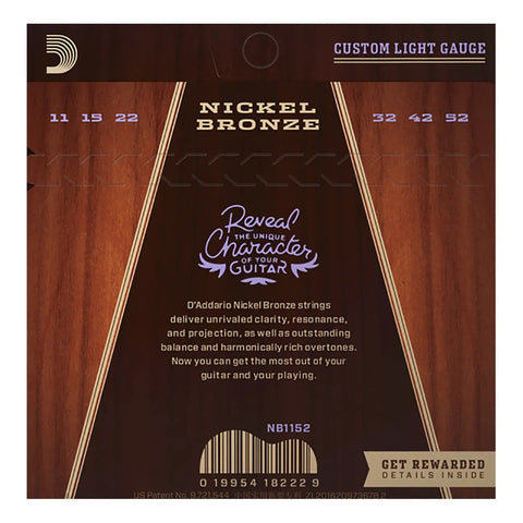 Encordadura Para Guitarra Acústica 11-52 Daddario Nb1152