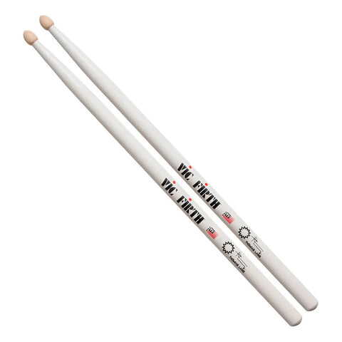 Baquetas Punta De Madera De 16 1/8in Vic Firth Thomas Lang Color Blanco