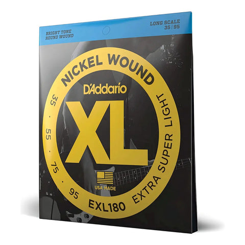 Cuerdas Para Bajo Eléctrico D'addario Exl180 De 4 Cuerdas, Calibre .035-.095