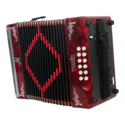 Acordeón Rojo De 31 Botones Tono De Fa Moretti Turin Fbbeb