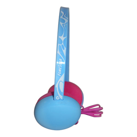 Audifonos Diadema Ajustable Azul Con Rosa Fonestar Fa-598az Celeste
