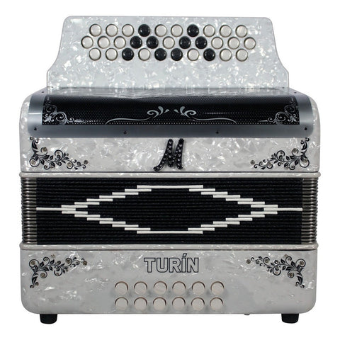 Acordeón Blanco De 31 Botones Tono De Sol Moretti Turin Gcf