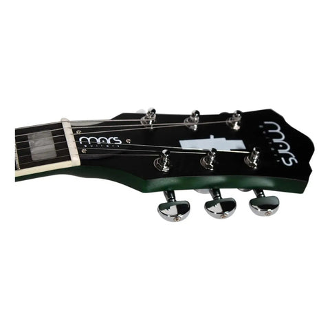 Guitarra Eléctrica 6 Cuerdas Mars Hollowbody 335 Semi Hueca Diestro Verde Oscuro Palo De Rosa