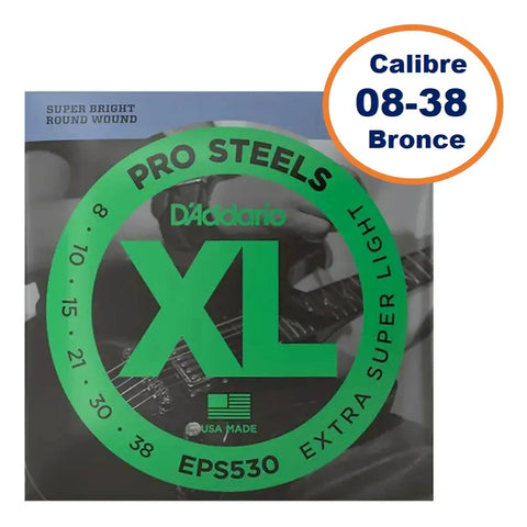 D'addario Eps530 Juego De Cuerdas P/ Guitarra Eléctrica 8-38