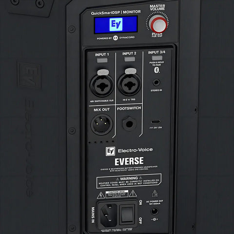 Monitor De Escenario Electro-voice Portable Everse 8 Portátil Con Bluetooth Negra Negro