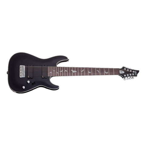 Guitarra Eléctrica Schecter Damien Platinum-8 Negro Satin Diestro Negro Palo De Rosa