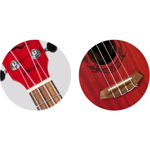 Ukelele Concierto Acústico Flight Duc 380 Caoba Coral Rojo Incluye Funda
