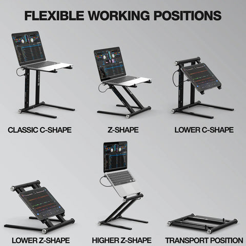 Soporte Para Dj Laptop Con Hub Usb Y Usb C Reloop Stand Hub Negro
