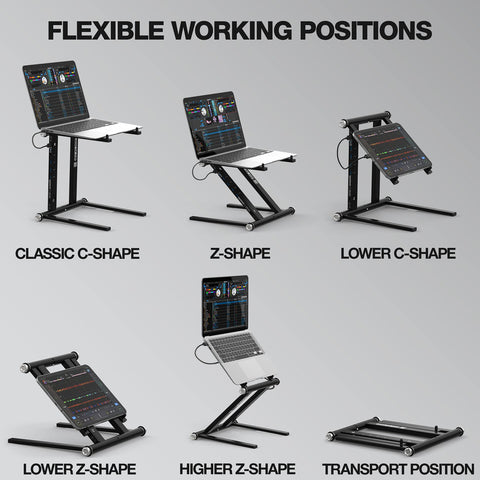 Soporte Para Dj Laptop Con Hub Usb Y Usb C Reloop Stand Hub Negro