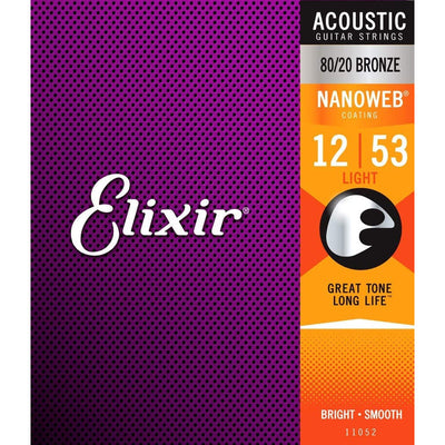 Juego De Cuerdas Para Guitarra Acústica 80/20 Elixir 11052