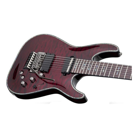 Guitarra Eléctrica Schecter Hellraiser C-7 Fr 7 Cuerdas Puente Floyd Rose 1000 Series Black Cherry Diestro Rojo Palo De Rosa