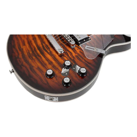 Guitarra Eléctrica 6 Cuerdas Mars Les Paul Custom Brown Diestro Marrón Oscuro Palo De Rosa