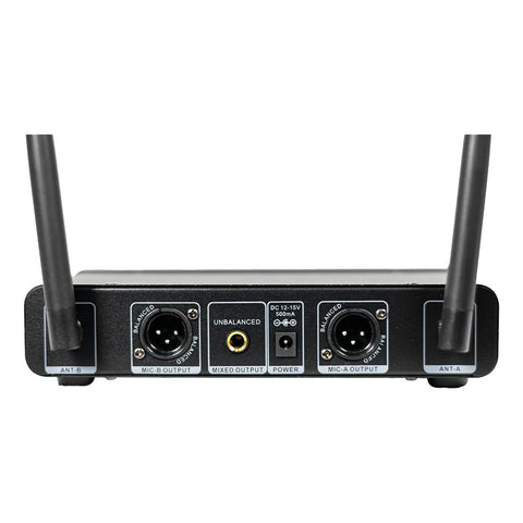 Micrófono Inalámbrico De Mano Doble Inovaudio Md-102 Negro