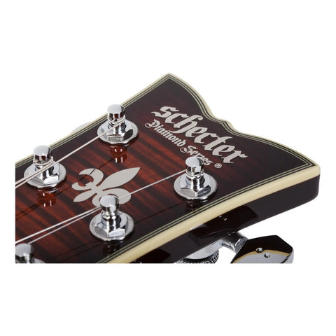 Guitarra Eléctrica Schecter Solo-ii Supreme Cat Eye Black Bu Diestro Chocolate Ébano