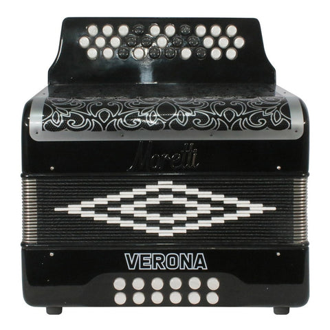 Acordeón Negro De 31 Botones Tono De Fa Moretti Verona Fbbeb
