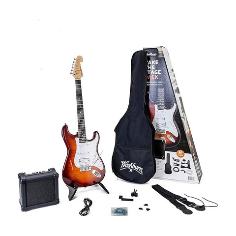 Paquete De Guitarra Eléctrica Washburn Sdfsbpack-u Sunburst Diestro Naranja Oscuro Techwood