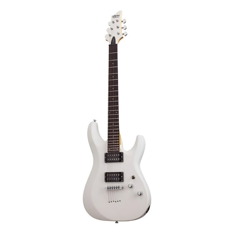 Guitarra Eléctrica Schecter De Tilo Satin White Satin Con Diapasón De Palo De Rosa