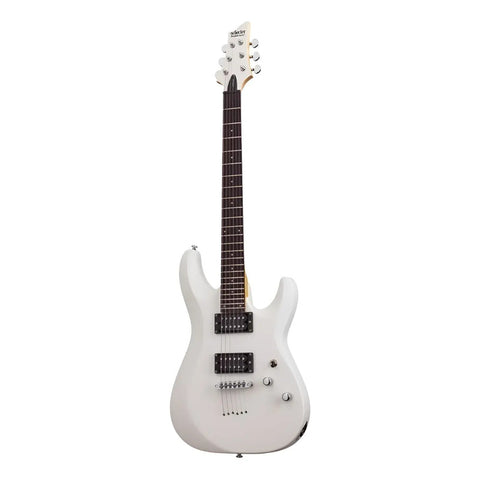 Guitarra Eléctrica Schecter De Tilo Satin White Satinado Con Diapasón De Palo De Rosa Diestro