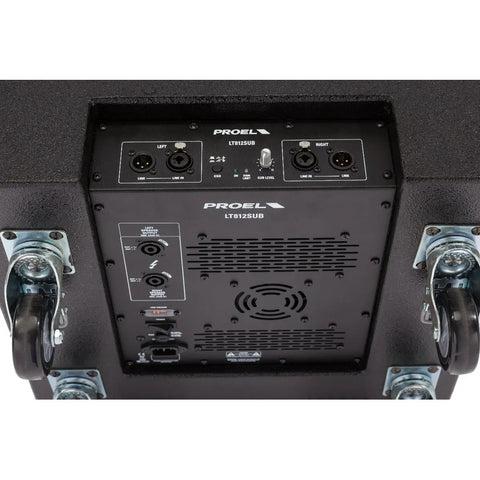 Sistema Activo 2 Satelites 8 PuLG Subwoofer 12 Proel Lt812a Color Negro