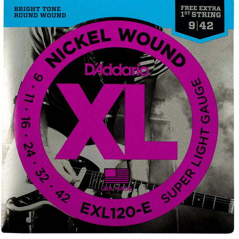 Cuerdas Para Guitarra Eléctrica 9-42 Daddario Exl120-e