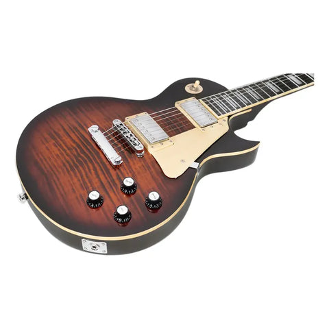 Guitarra Eléctrica 6 Cuerdas Mars Les Paul Traditional Tobac Diestro Marrón Oscuro Palo De Rosa