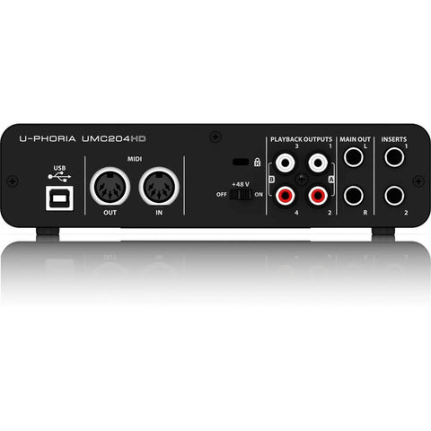 Interface De Audio Usb 2x4, Behringer Umc-204hd Negro